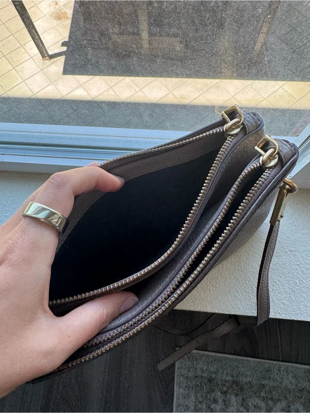 Marc Jacobs Pebbled Leather Crossbody in Light Taupe